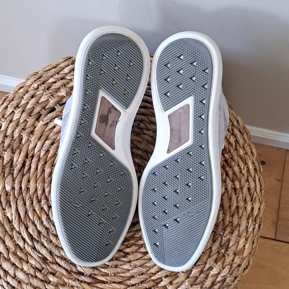 Wolf & Sherpherd Men Supremeknit Grey/White Athleisure/Preppy Slip On Sneakers 8